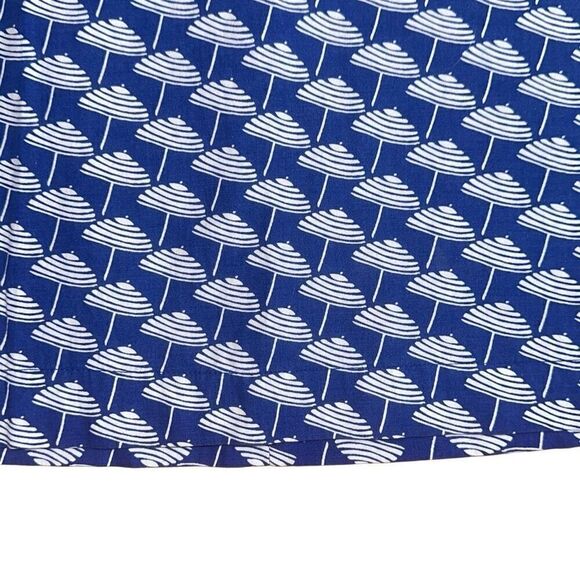 Boden British PRINTED COTTON A-LINE SKIRT w pockets Klein Blue Parasol US 8 - Picture 6 of 10